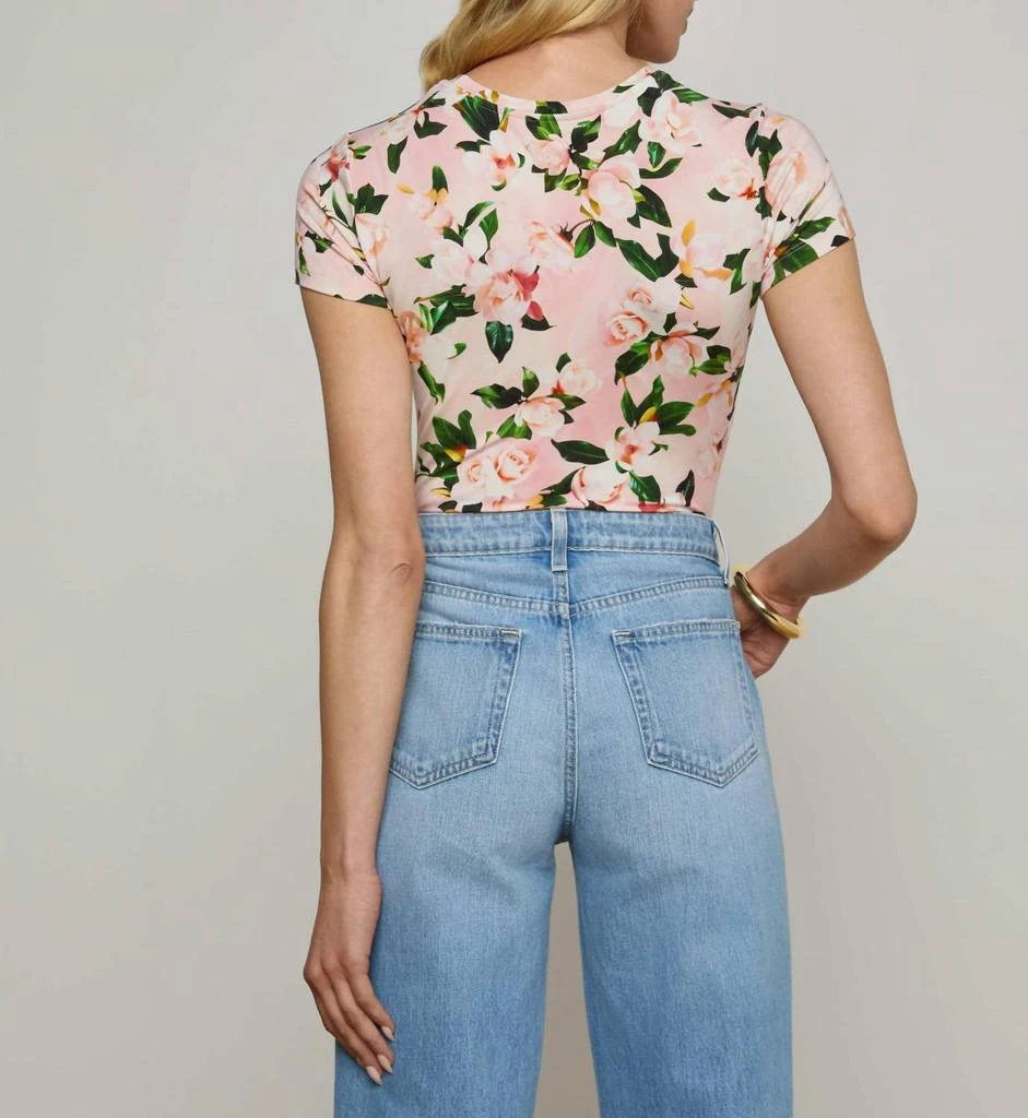 L'Agence L'Agence - Ressi Short Sleeve Rose Print Tee 5