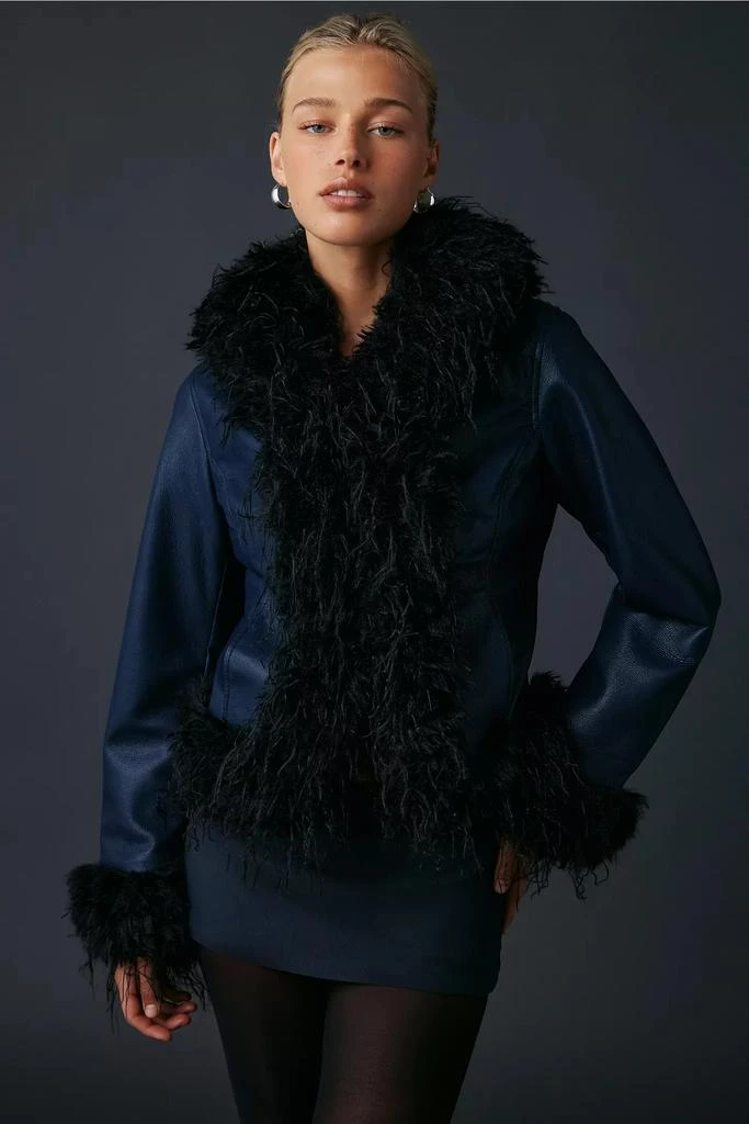 Kimchi Blue Kimchi Blue Tiffany Faux Leather + Faux Fur Trim Jacket 2