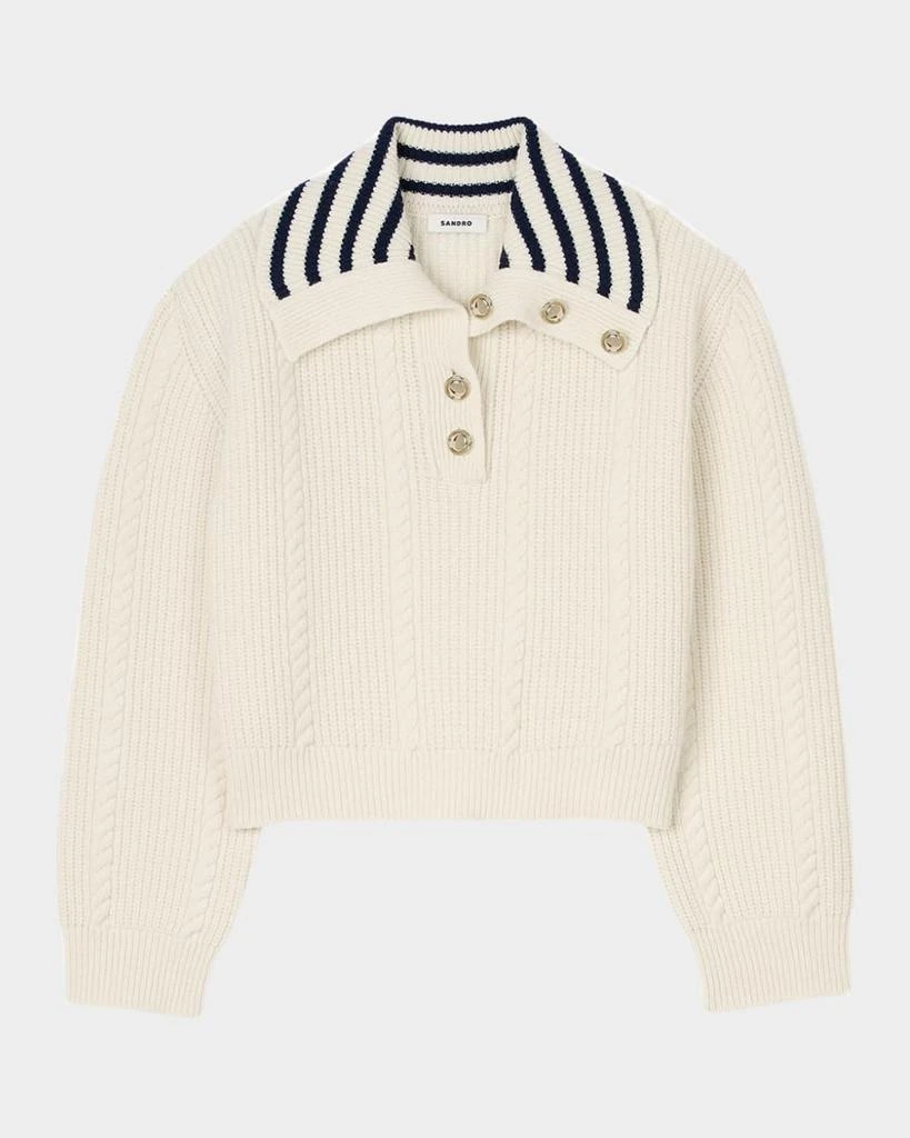 Sandro Arthus Rib-Knit Sailor Sweater 1