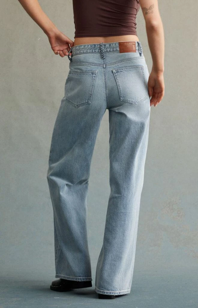 RARE DNM EDIT Tinted Light Indigo Braided High Waisted Baggy Jeans 5