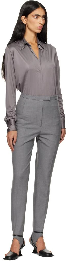 Dries Van Noten Gray Satin Shirt 5