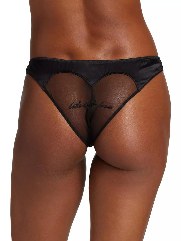 Fleur du Mal Let's Make Love Satin &amp; Mesh Cheeky Panty 4