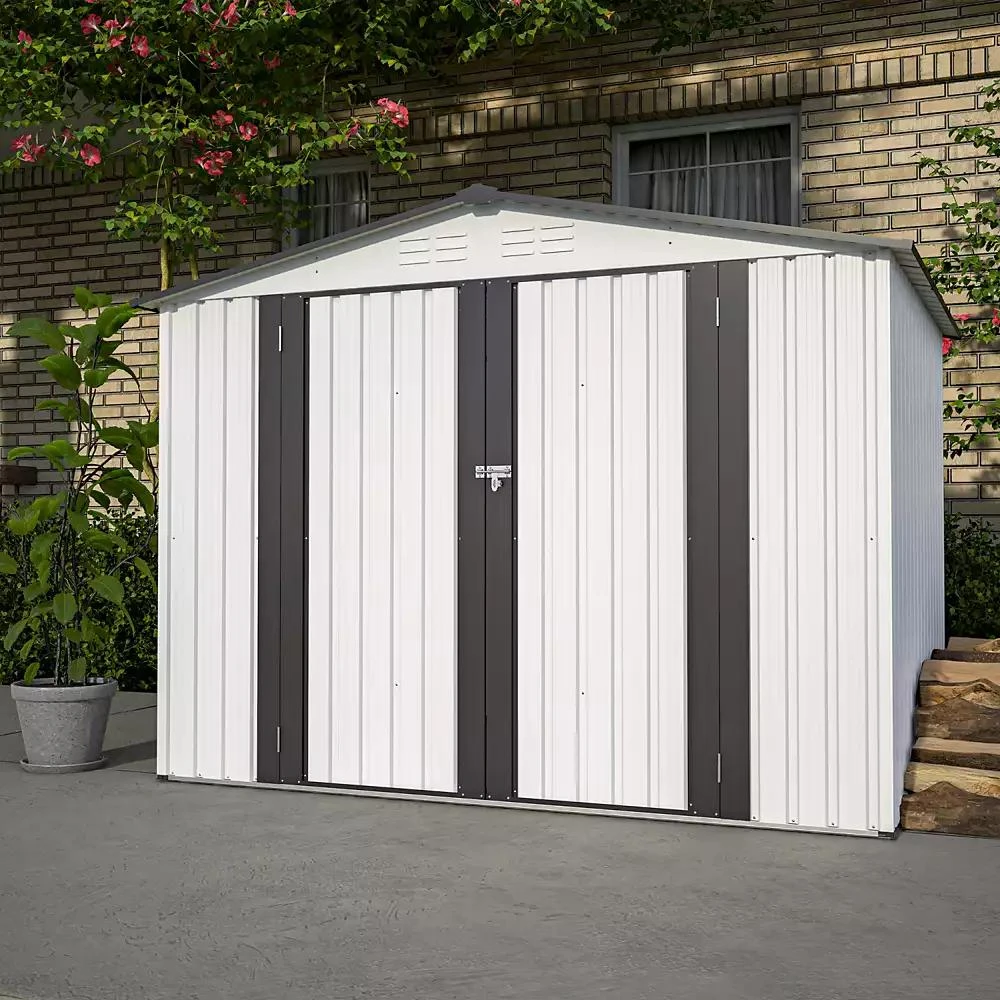 Streamdale Furniture 8 x 6 FT All-Weather Metal Storage Shed with Lockable Doors