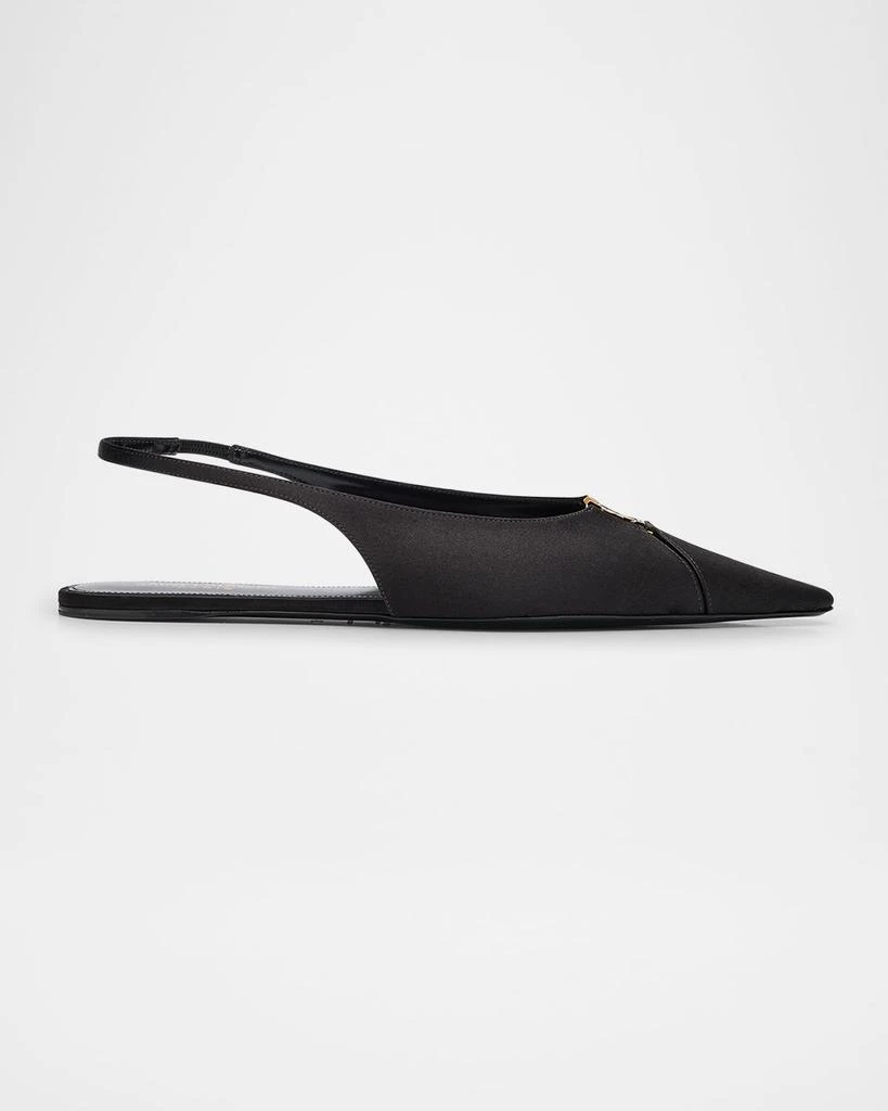 Yves Saint Laurent Babylone Satin Slingback Ballerina Flats 1