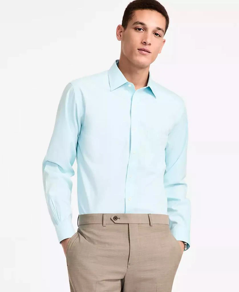 Brooks Brothers Men’s Regular Fit Non-Iron Spread Collar Houndstooth Pinpoint Dress Shirt 1