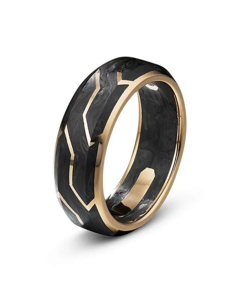 David Yurman Men's Forged Carbon Band Ring in 18K Gold 4