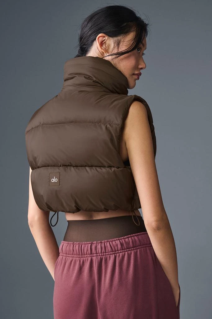 Alo Cropped Gold Rush Puffer Vest - Espresso 3
