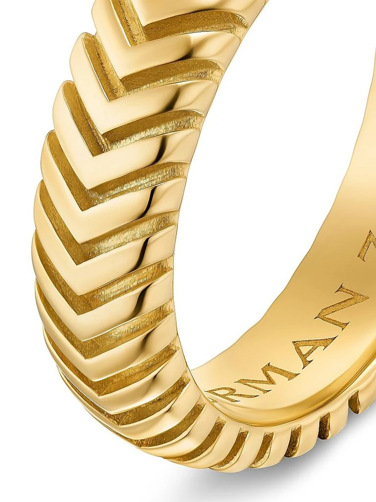 David Yurman Chevron Band Ring in 18K Yellow Gold, 6MM 6