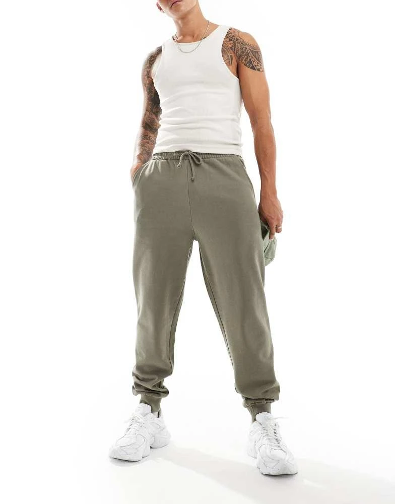 ASOS ASOS DESIGN tapered joggers in khaki 2