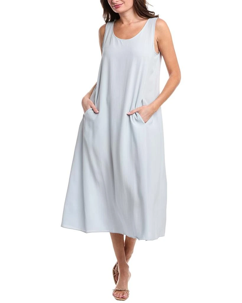 Eileen Fisher EILEEN FISHER Scoop Neck Silk Flare Dress 1