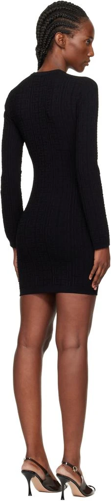 Balmain Black Long Sleeve Monogram Knit Minidress 3