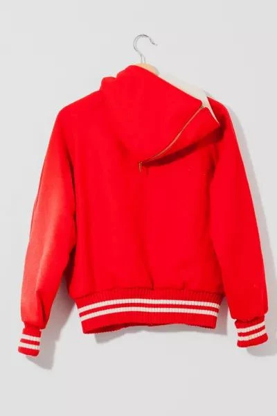 Urban Outfitters Vintage 1960s Red Wool Hooded Letterman Jacket 3