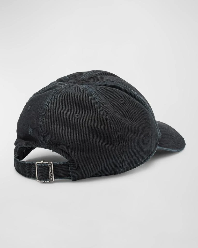 Yves Saint Laurent YSL Washed Denim Baseball Hat - Hats  display picture 1