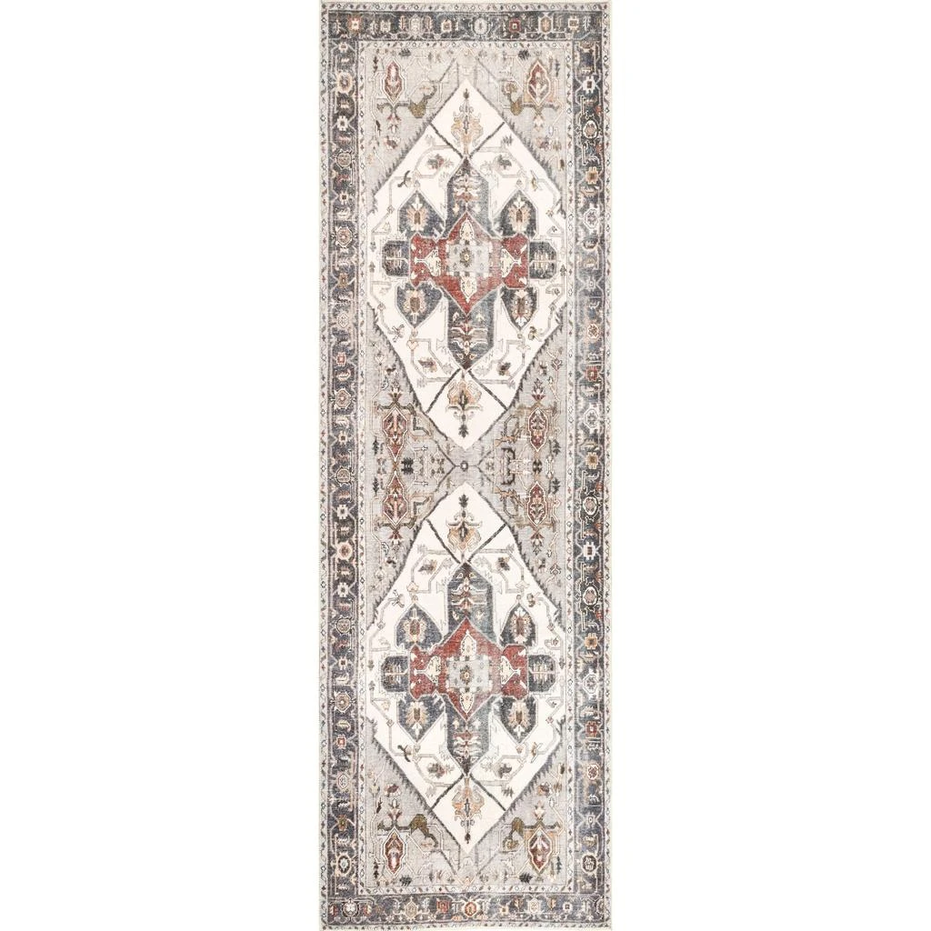 nuLOOM Mali Machine Washable Traditional Medallion Area Rug 2