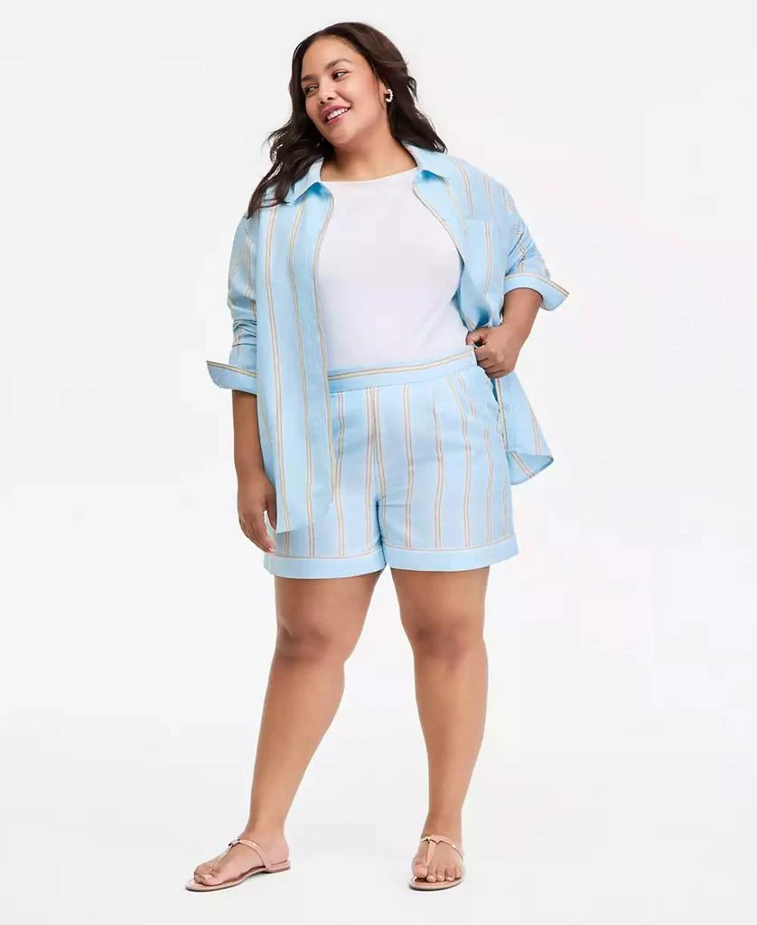 On 34th Trendy Plus Size Stretch-Waist Shorts, Macy's Exclusive