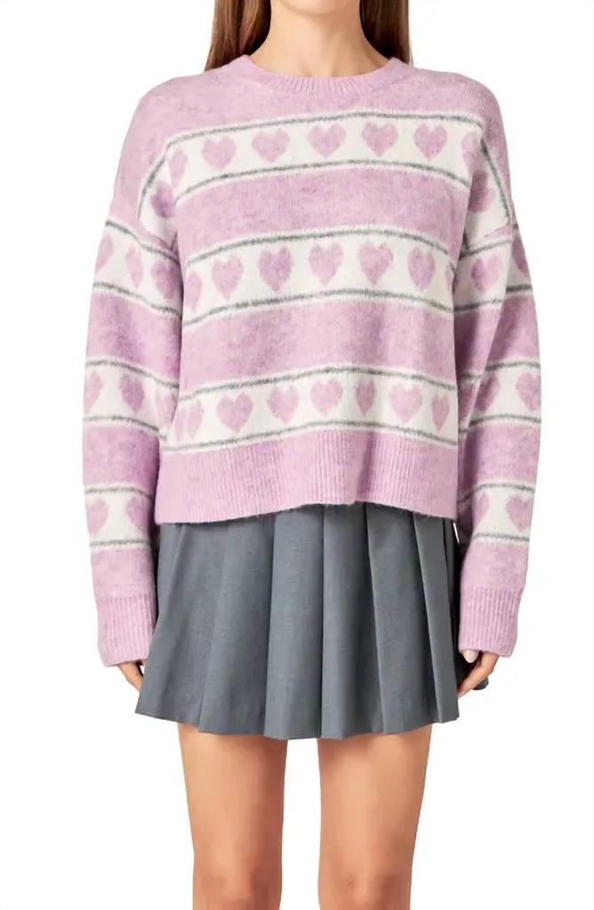 English Factory English Factory - Heart Stripe Crewneck Sweater