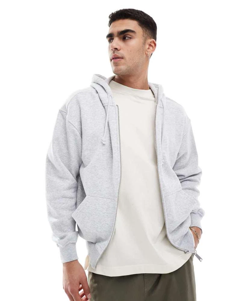 Cotton:On Cotton On box fit zip up hoodie in grey marle 1