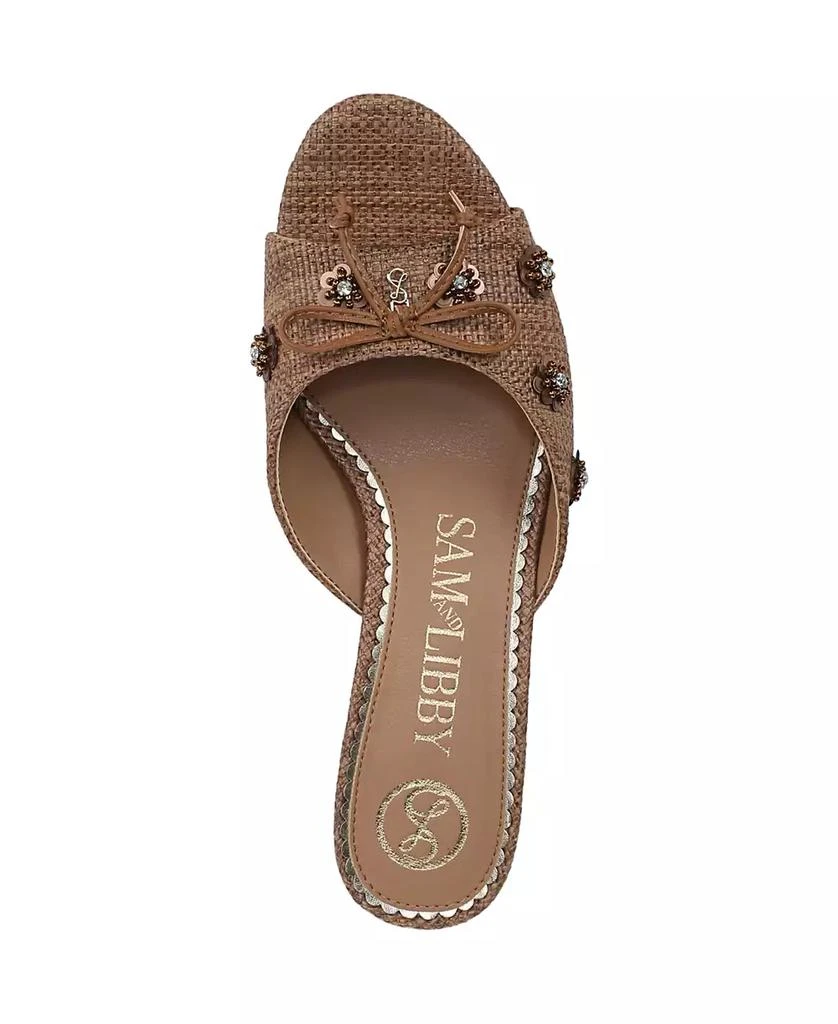 Sam and Libby Women's Ollie Fleur Flower Kitten Heel Slide Dress Sandals 4