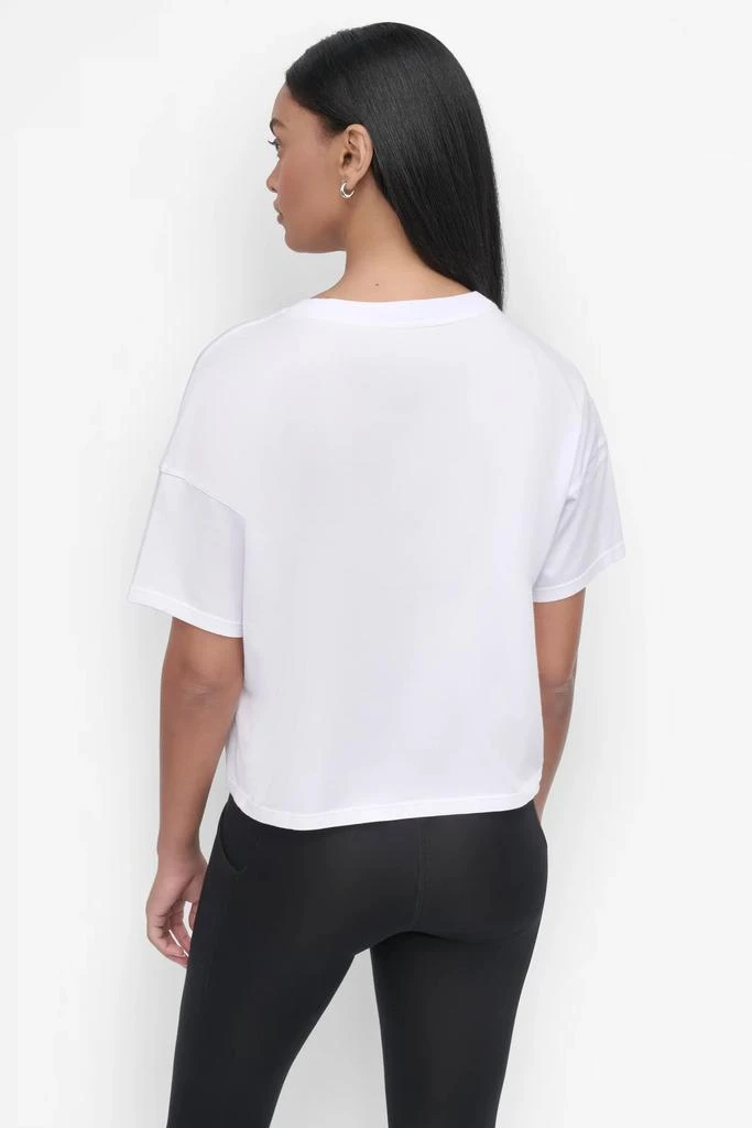 DKNY CROPPED OMBRÉ CRYSTAL LOGO TEE 2