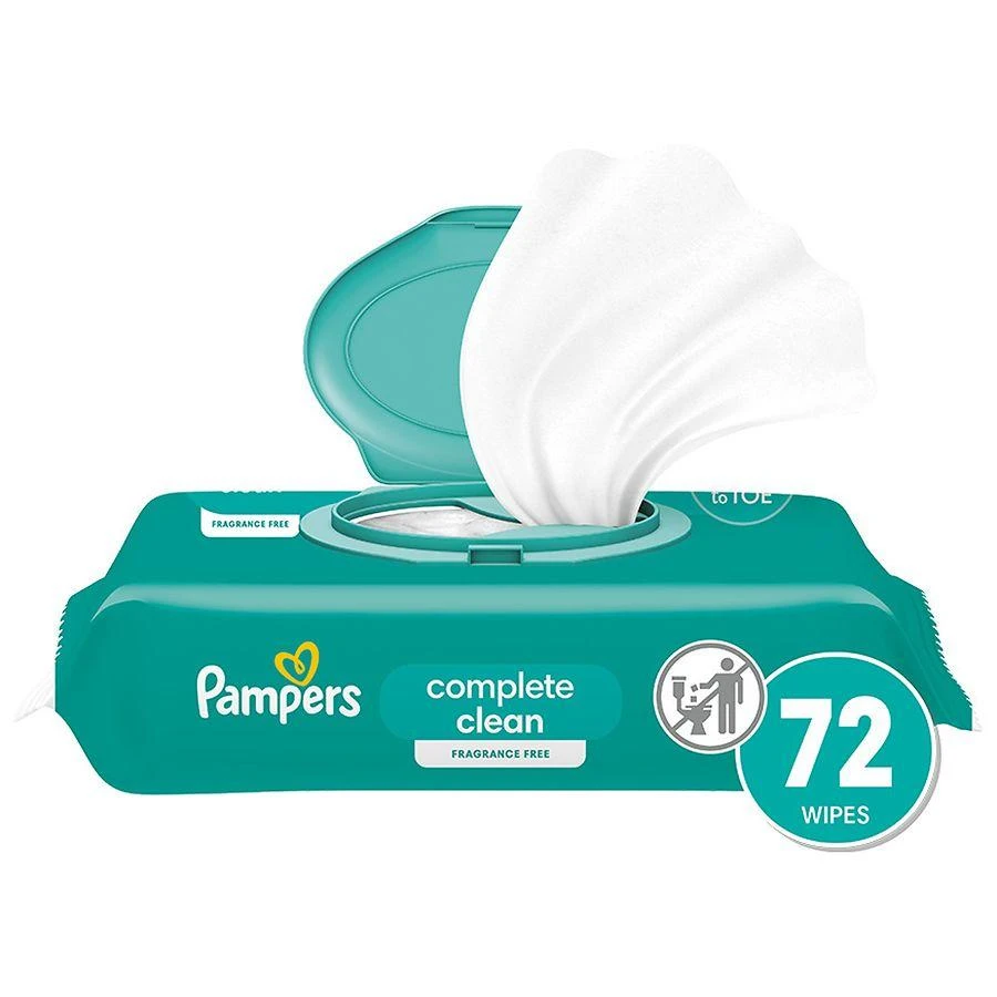 Pampers Baby Wipes Complete Clean Pop-Top No Scent, 72
