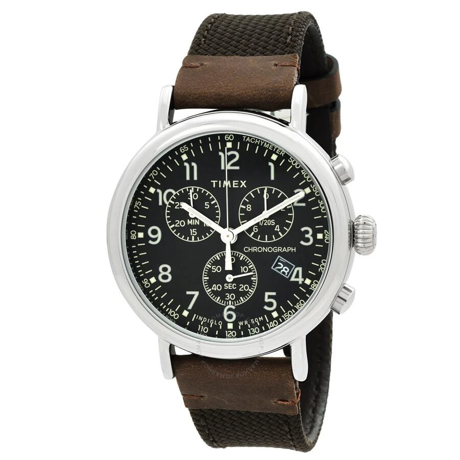 Timex Standard Chronograph Quartz Black Dial Men's Watch TW2U89300 1