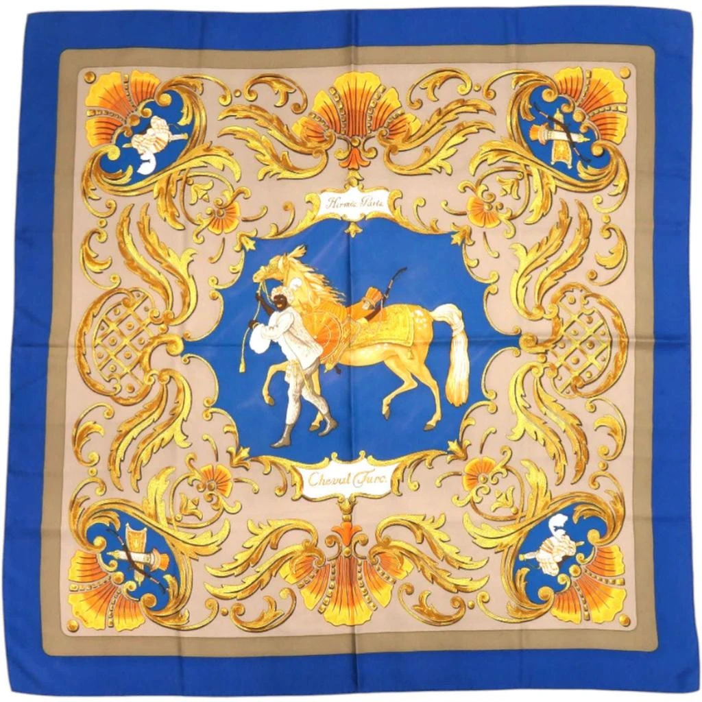 Hermes blue gold Silk Scarf (Pre-Owned)