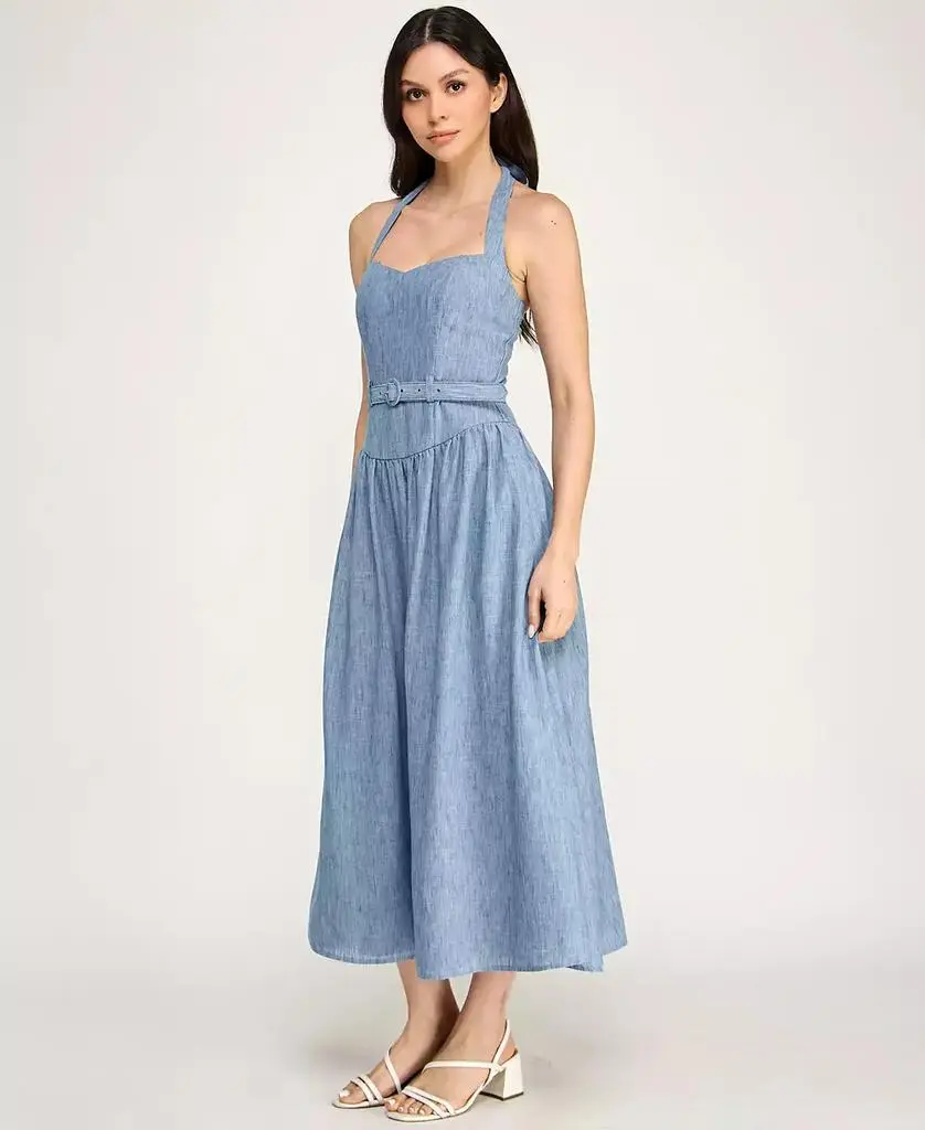 ROW A Juniors' Sweetheart Neck Fit & Flare Midi Dress 6