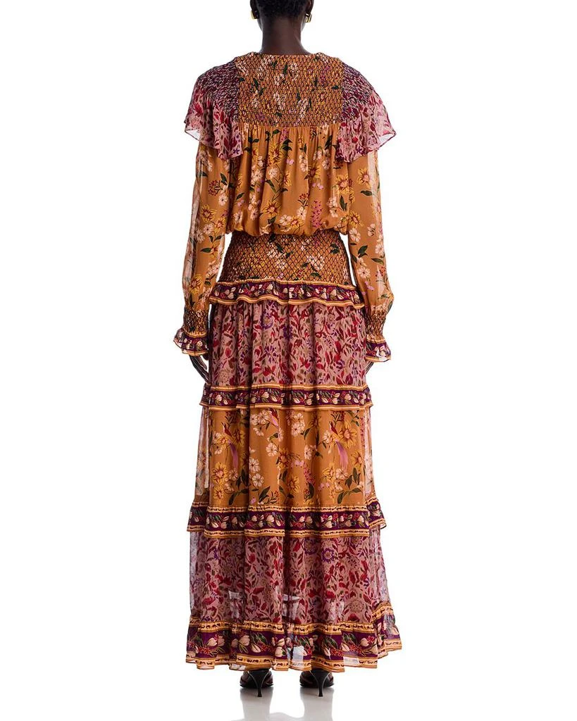 Farm Rio Smocked Long Sleeve Maxi Dress 4