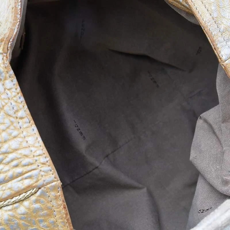Fendi Fendi Metallic Gold Leather Holographic Textured Spy Hobo 8