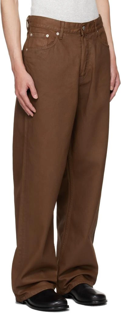 Dries Van Noten Brown Coated Loose Fit Jeans 2