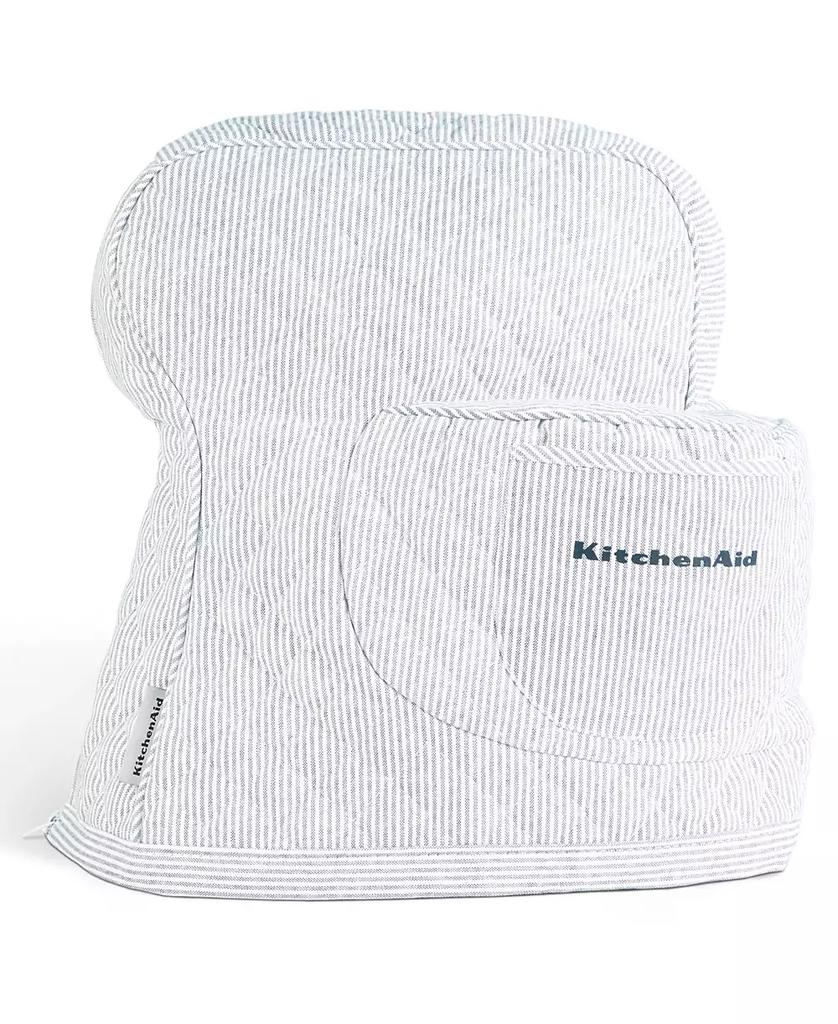 KitchenAid Fitted Tilt-Head Ticking Stripe Stand Mixer Cover with Storage Pocket Quilted, 14.37" x 18" x 10"