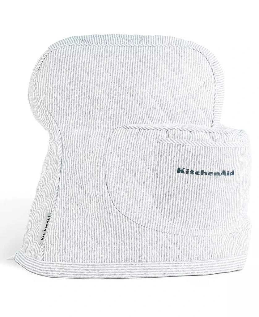 KitchenAid Fitted Tilt-Head Ticking Stripe Stand Mixer Cover with Storage Pocket Quilted, 14.37" x 18" x 10" 1
