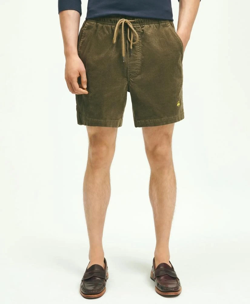 Brooks Brothers Stretch Cotton Drawstring Friday 15-Wale Corduroy Shorts 1