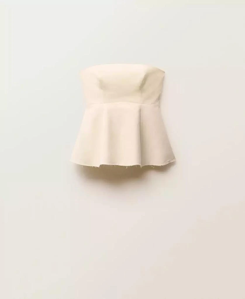 Mango Women's Strapless Peplum Top 6