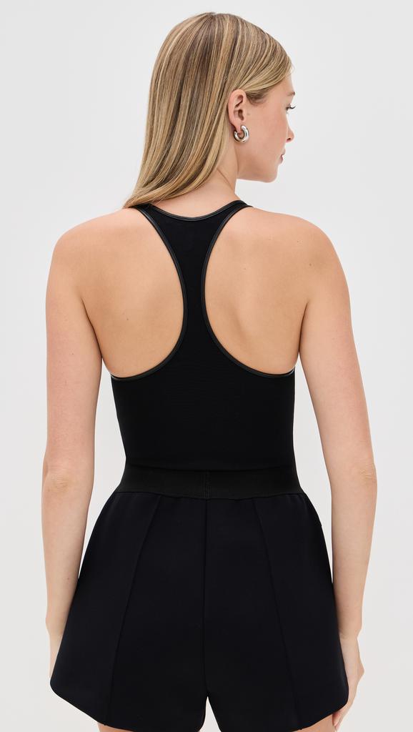 Helmut Lang Zip Racer Thong Bodysuit
