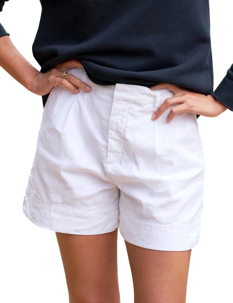 Frank & Eileen Woomen's Walking Short In White Linen 1