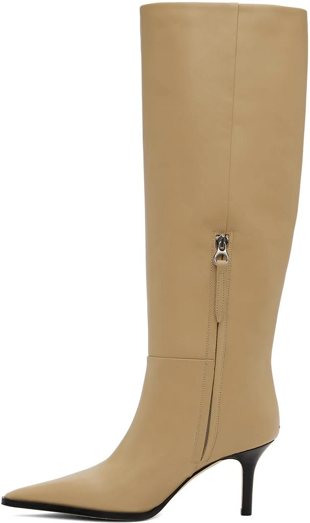 AEYDE Beige Tula Leather Tall boots 3