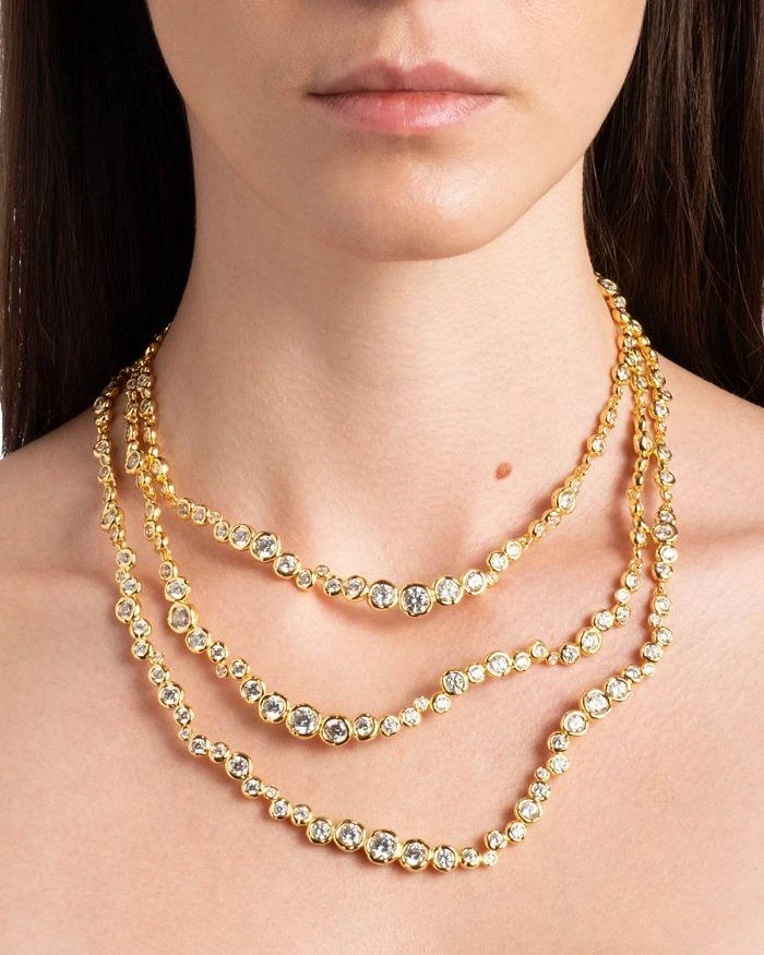Alexis Bittar Asterales Cubic Zirconia All Around Layered Collar Necklace in 14K Gold Plated, 16"-17" 2