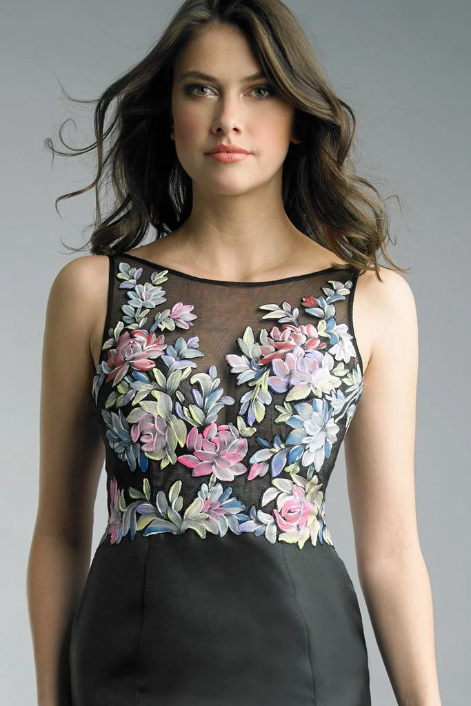 Basix Black Label Sleeveless Hand Painted Floral Dress 3