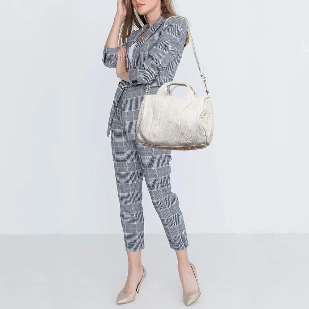 Alexander Wang Alexander Wang Light Grey Pebbled Leather Rocco Bag 2