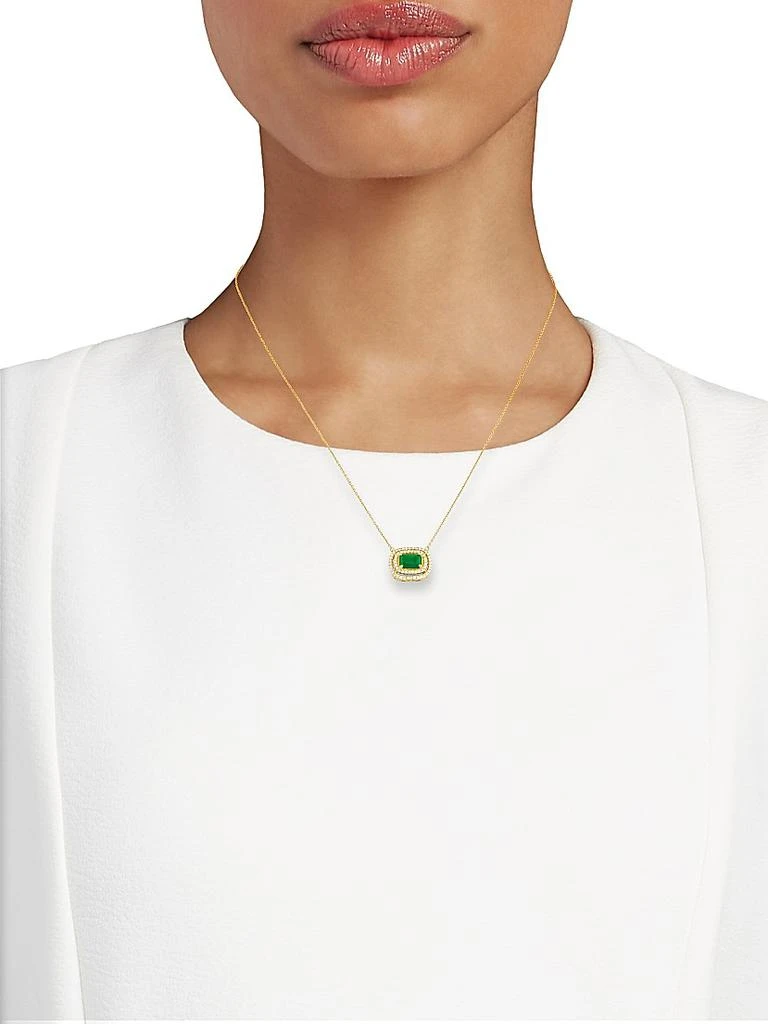 Saks Fifth Avenue Collection 14K Yellow Gold, Emerald & 0.33 TCW Diamond Necklace 2