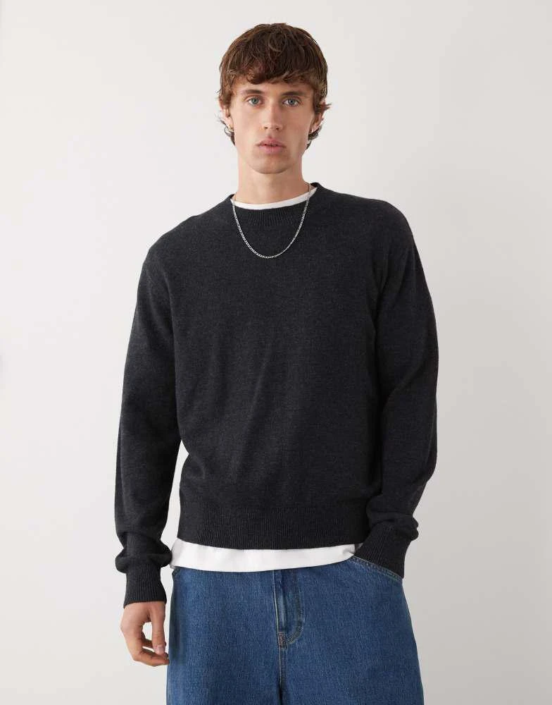 Weekday Weekday premium wool blend jumper in black