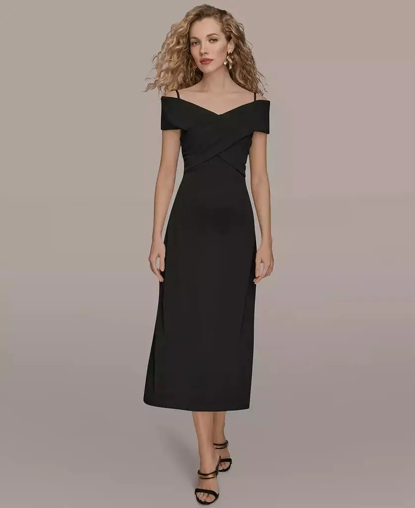 Donna Karan Women's Criss-Cross Off-Shoulder Dress - Black - 12