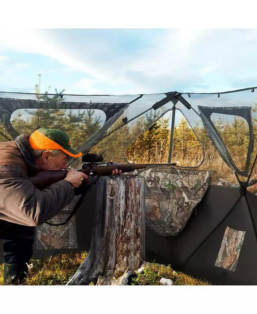 Mecale Pop-Up 2-Panel Ground Blind Fence with 3 Shoot-Through Ports, Hunting Screen 2