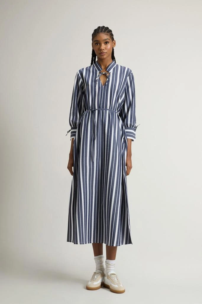 Woolrich Stretch Cotton Dress - Women - Blue 1
