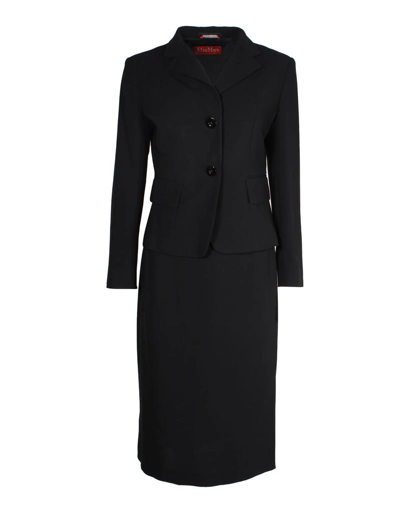 Max Mara Max Mara Long Sleeve Dress in Black Triacetate 1