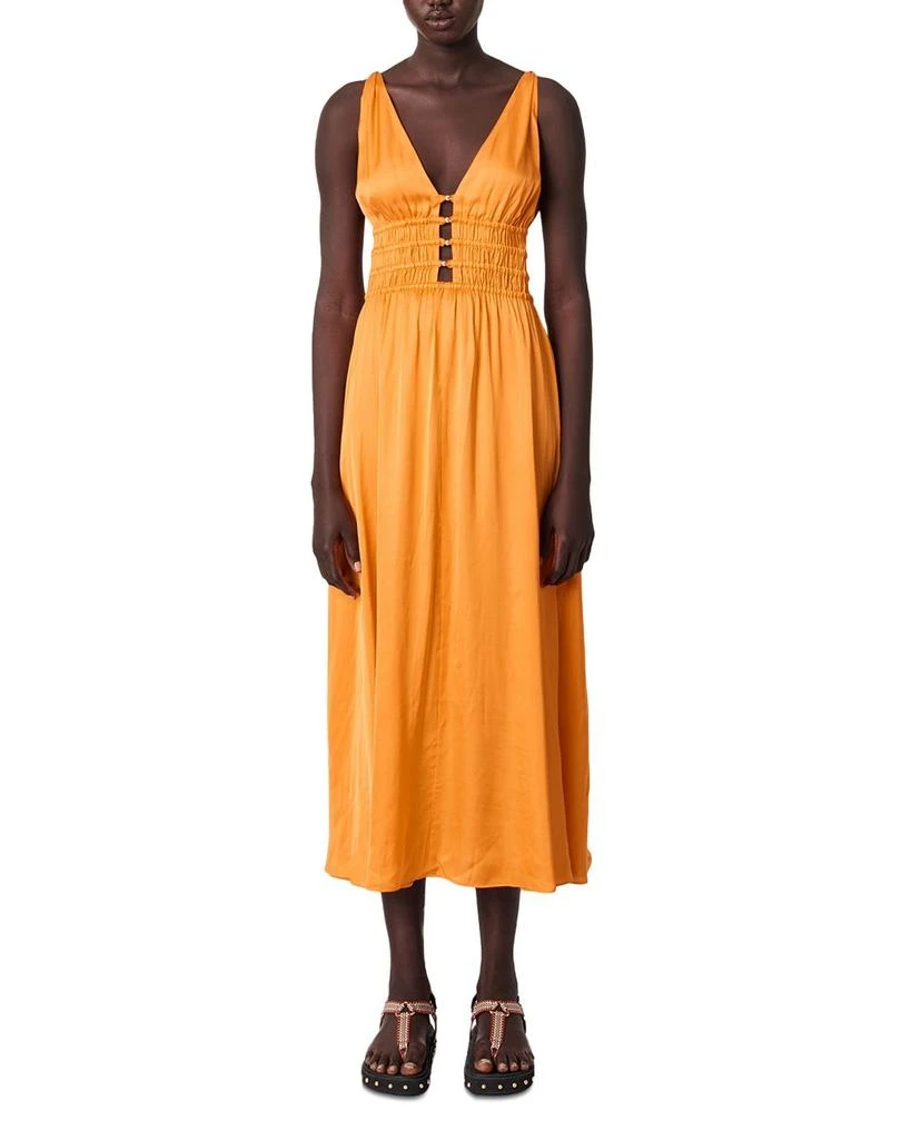 Maje Satin Look Maxi Dress 4