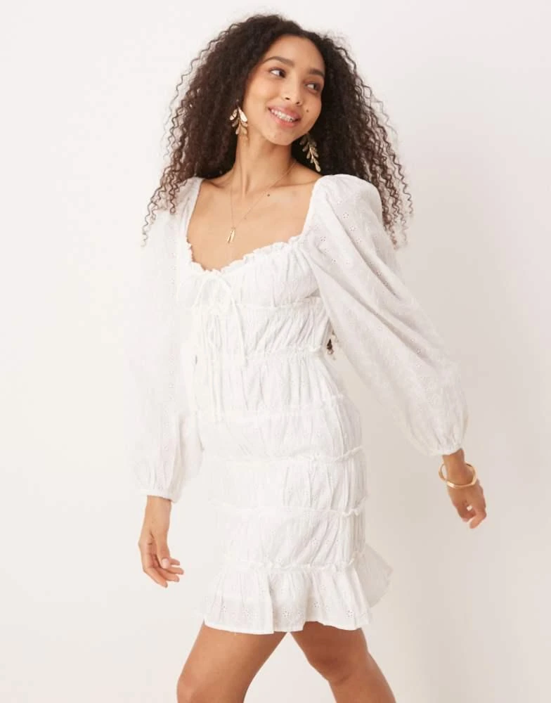 knee length dresses for ladies Emma White Sweetheart Sweater Mini Dress
