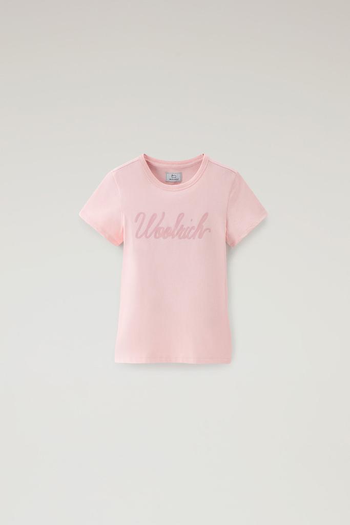 Woolrich Girls' Logo T-Shirt in Pure Cotton - Girls - Pink