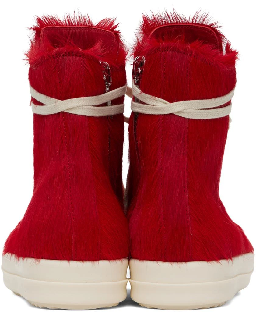 Rick Owens Red Unshaved Sneakers 2